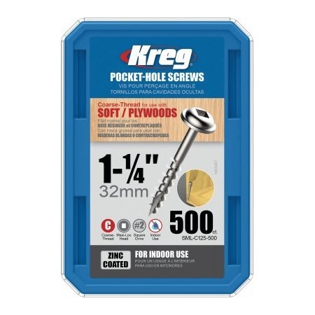 Kreg 500CT 114Hole Screws SML-C125-500